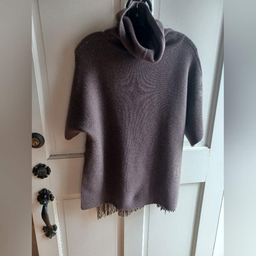 Fabiana Filippi Wool/Cashmere/Silk Taupe Turtleneck Sweater - Picture 2 of 3